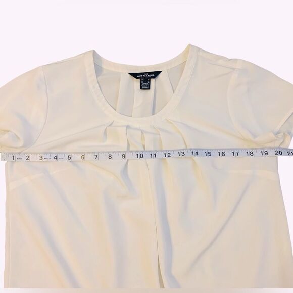 The Outfitters Lands End Women’s Cream Scoop Short Sleeve Pleated Blouse Size 6 - Picture 7 of 7